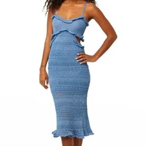 Misa Los Angeles Skye Lurex Knit Midi Dress